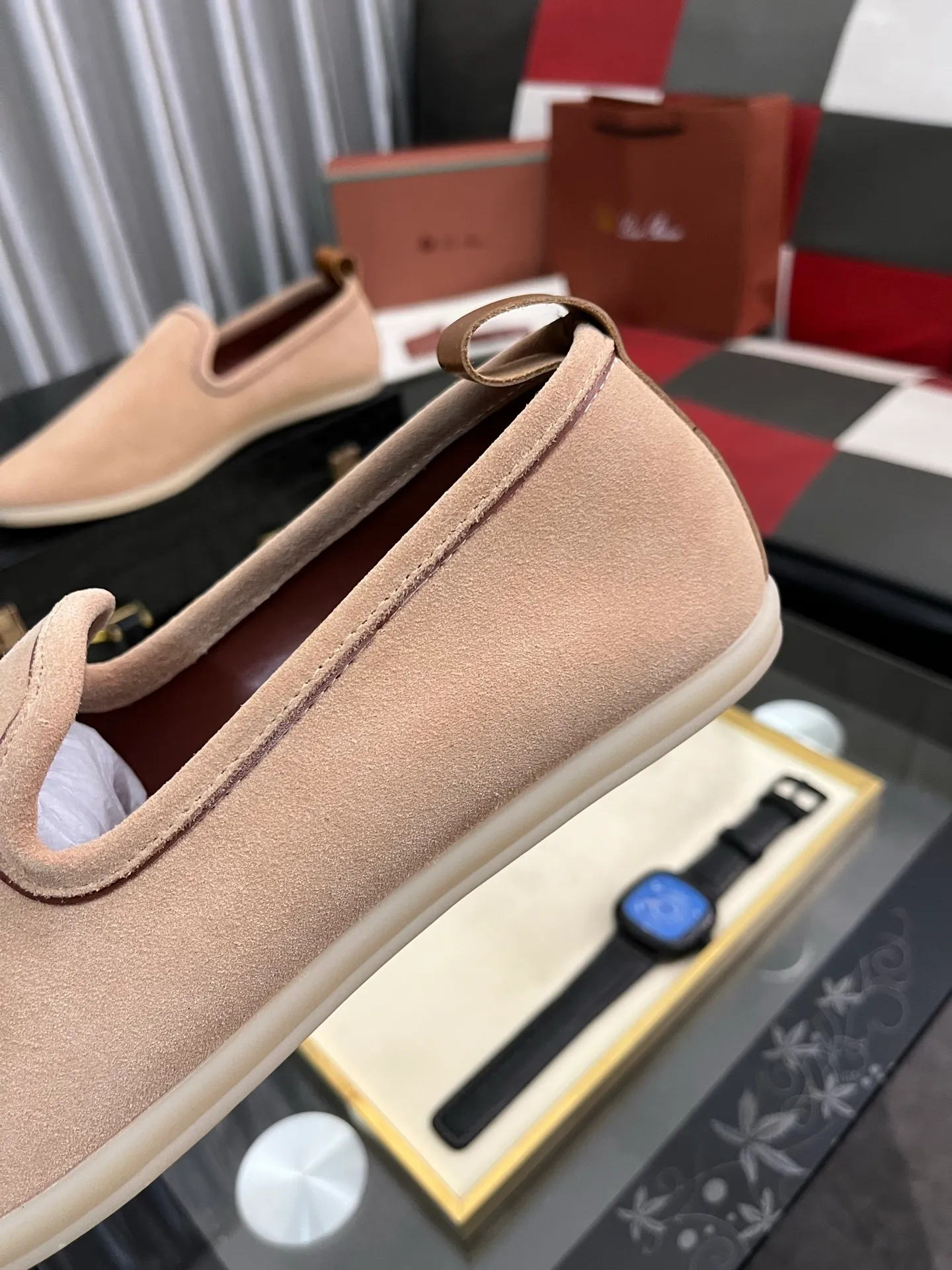 Men's men's shoes 💰420⌚️⌚️Loro*Piana pure original 2023 soft and comfortable LP deerskin flat casual star same style slip-on Loft men's shoes size 38-44